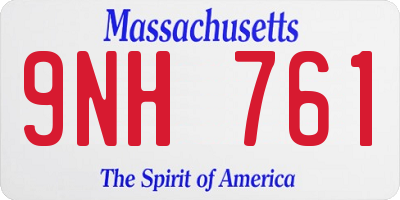 MA license plate 9NH761