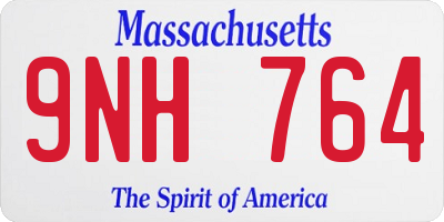 MA license plate 9NH764
