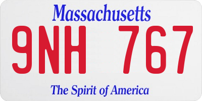 MA license plate 9NH767
