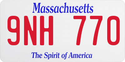 MA license plate 9NH770