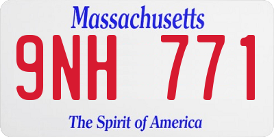 MA license plate 9NH771