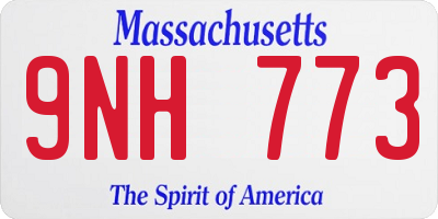 MA license plate 9NH773