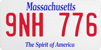 MA license plate 9NH776
