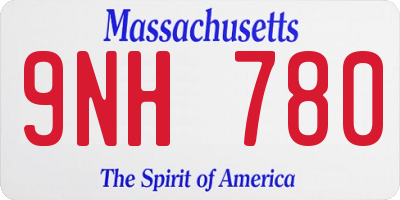 MA license plate 9NH780