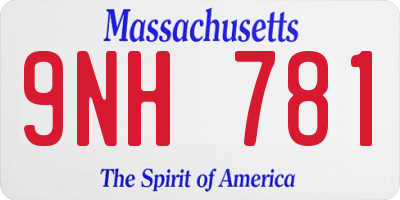 MA license plate 9NH781