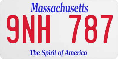 MA license plate 9NH787