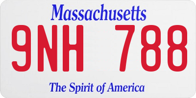 MA license plate 9NH788