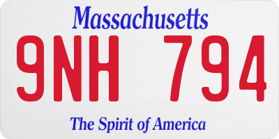 MA license plate 9NH794