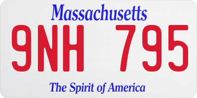 MA license plate 9NH795