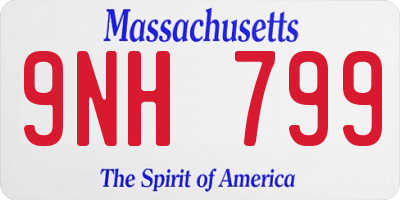 MA license plate 9NH799