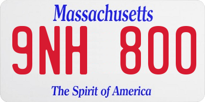 MA license plate 9NH800