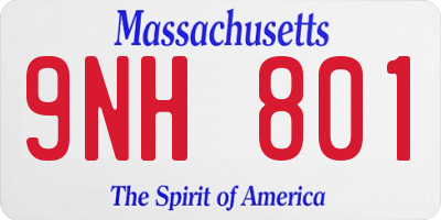 MA license plate 9NH801