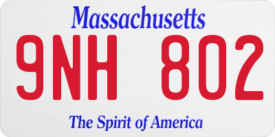 MA license plate 9NH802