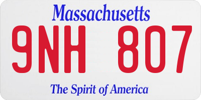 MA license plate 9NH807