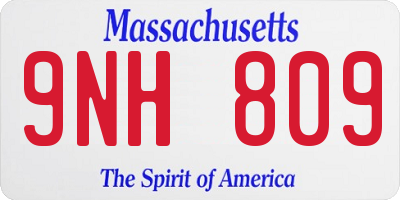 MA license plate 9NH809