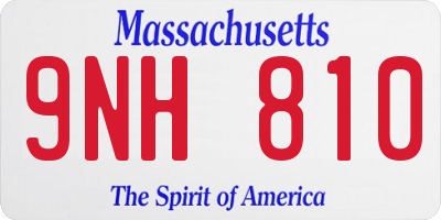 MA license plate 9NH810