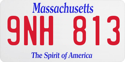 MA license plate 9NH813