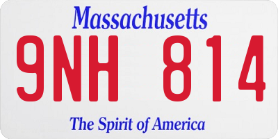 MA license plate 9NH814