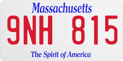 MA license plate 9NH815