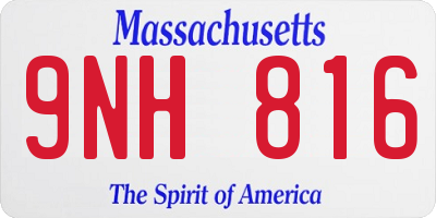 MA license plate 9NH816