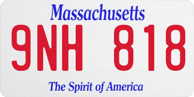 MA license plate 9NH818