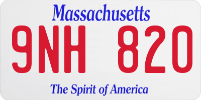 MA license plate 9NH820