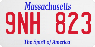 MA license plate 9NH823