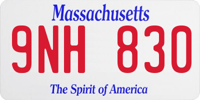 MA license plate 9NH830