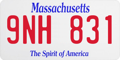 MA license plate 9NH831