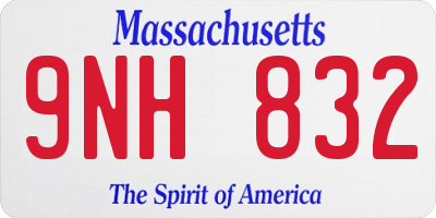 MA license plate 9NH832