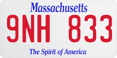 MA license plate 9NH833