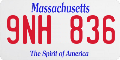 MA license plate 9NH836