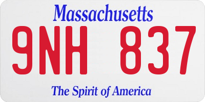MA license plate 9NH837