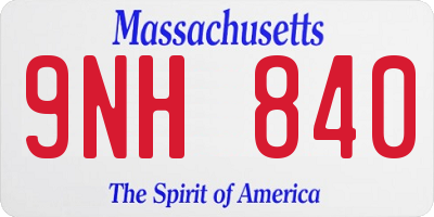 MA license plate 9NH840