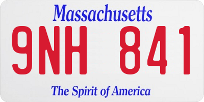 MA license plate 9NH841