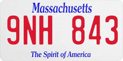 MA license plate 9NH843