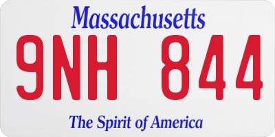 MA license plate 9NH844