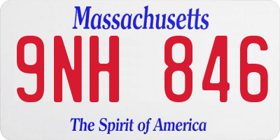 MA license plate 9NH846