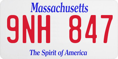 MA license plate 9NH847