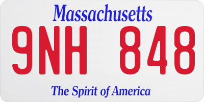 MA license plate 9NH848