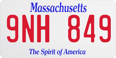MA license plate 9NH849