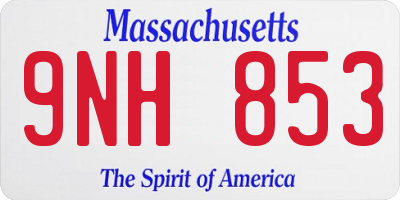 MA license plate 9NH853