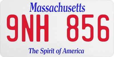 MA license plate 9NH856