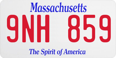 MA license plate 9NH859