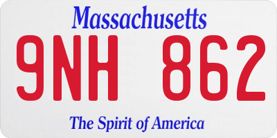 MA license plate 9NH862