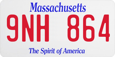 MA license plate 9NH864