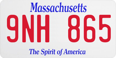 MA license plate 9NH865
