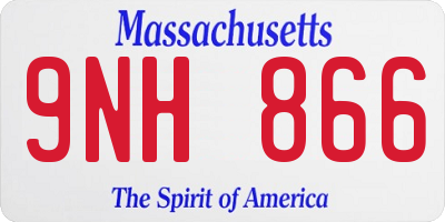 MA license plate 9NH866