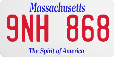 MA license plate 9NH868