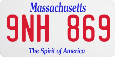 MA license plate 9NH869